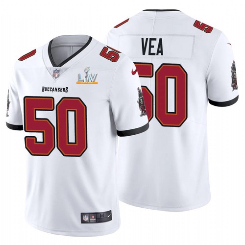 Men's Tampa Bay Buccaneers #50 Vita Vea White 2021 Super Bowl LV Limited Stitched NFL Jersey